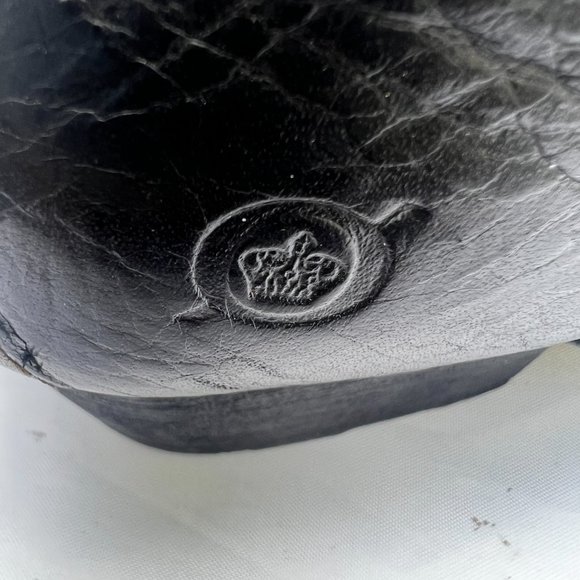 Born Black Leather Round Toe Comfort Slip On Block Heel Clog Shoes Size 8.5 - Picture 5 of 9